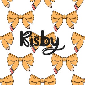 Teacher Pencil Bow Seamless Pattern: Retro School Digital Paper