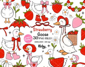 Fånig gås Clipart jordgubbsgås Clipart söt groovy sommargås Clipart vårgås png kokett jordgubbsprästblomma kokett rosett