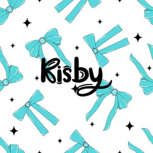 Blue Coquette Bows Seamless Pattern Girly Western Turquoise Bow Seamless File For Fabric Print Soft Girl Aesthetic Gift Digital Papers