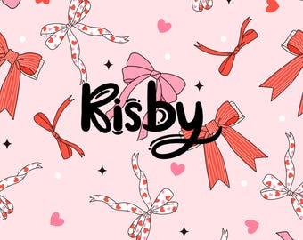 Padrão sem costura de laços românticos para o Dia dos Namorados, fundo digital de papel com corações de fita rosa.