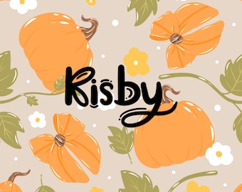 Pumpkin Bows Seamless Pattern: Cottagecore Fall Digital Paper Background