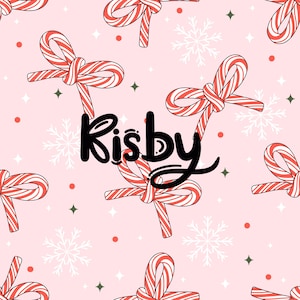 Kokette Weihnachten Bögen Nahtloses Muster Zuckerstange Band Streifen Nahtlose Datei für Stoff Druck Girly Urlaub Süßigkeiten Geschenk Digitales Papier