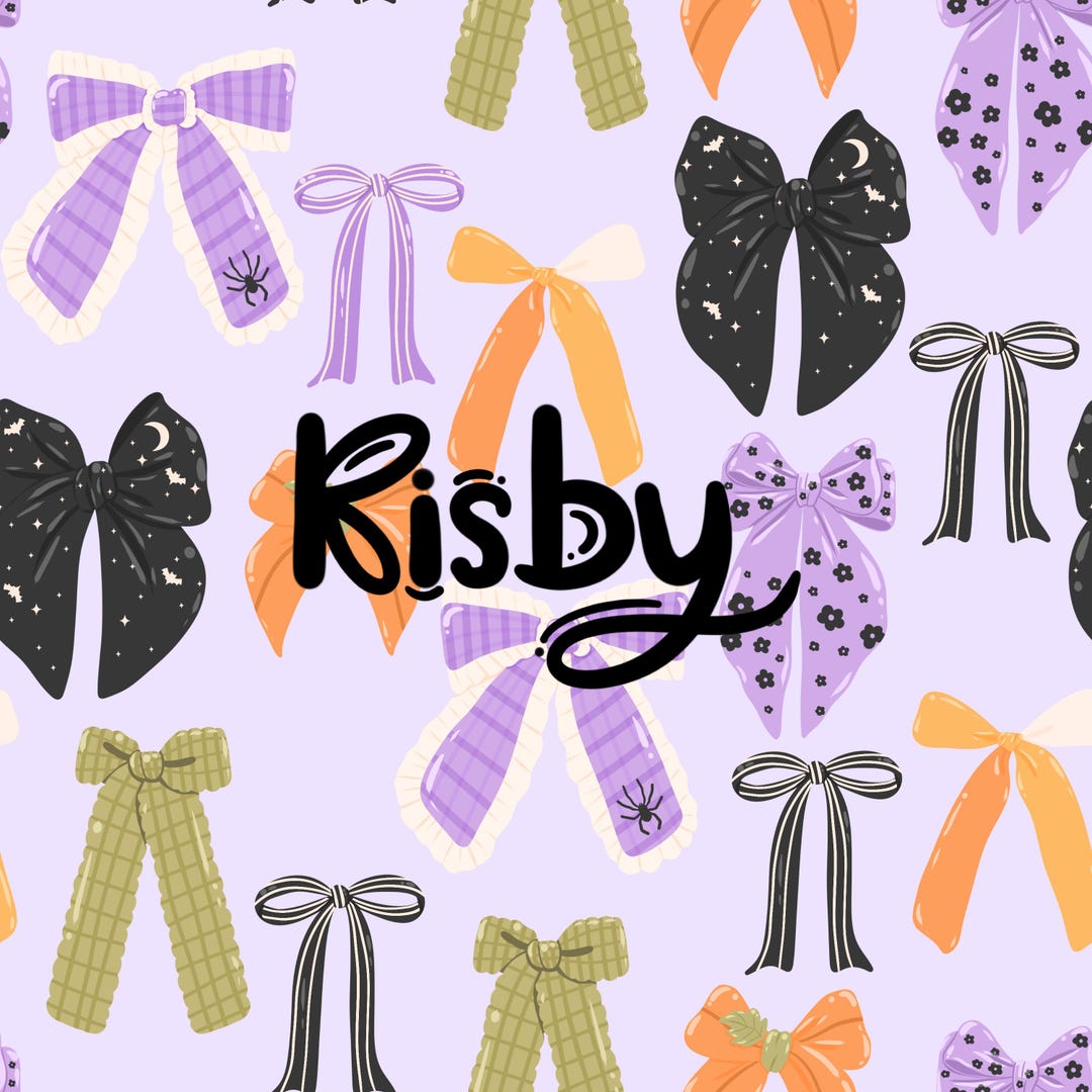 Halloween Coquette Bows Seamless Pattern Fall Bow Seamless Pattern ...
