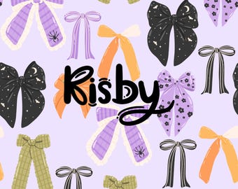Halloween Coquette Bows Seamless Pattern Fall Bow Seamless Pattern Cottagecore Halloween Seamless Pattern Halloween Digital Paper PNG