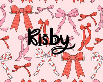 Valentine Coquette Bows Seamless Pattern: Retro Ribbon Digital Paper