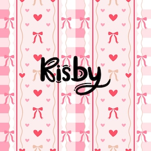 Valentines Bow hart strepen naadloze patroon, roze pastel coquette bogen naadloos bestand, meisje Valentijnsdag digitaal papier, commercieel gebruik