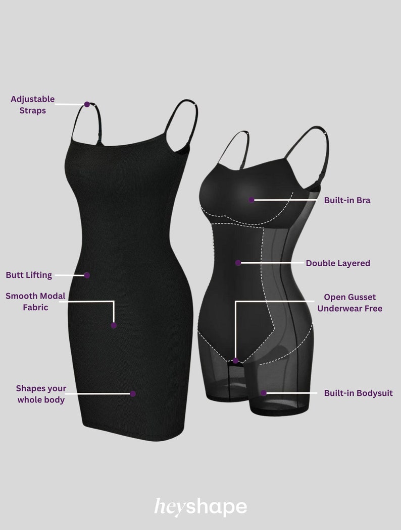 Heyshape Shapewear Slip Maxi Dress Etsy UK
