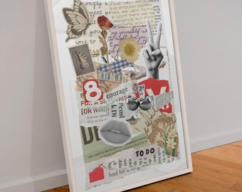 Plakat artystyczny z gazety Y2K: plakat z magazynu w stylu vintage (pobranie cyfrowe)