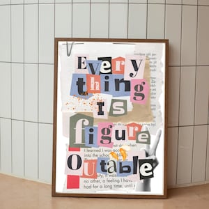 Alles ist figurierbarer Druck, Scrapbooking Wandkunst, Zeitungsausschnitte Poster, Papiercollage, Zeitungsdruck, Digitaler Download