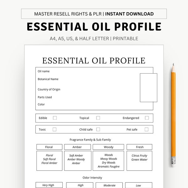 Unleash the Power of Essential Oils with our Printable Essential Oil Profile Planner - Create Personalized Aromatherapy Bliss!