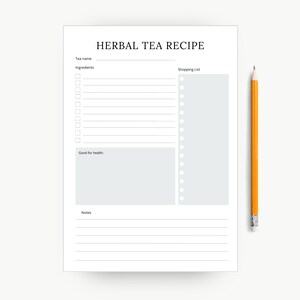 Ultimate Herbal Tea Recipe Printable Planner - Boost Wellness Instantly