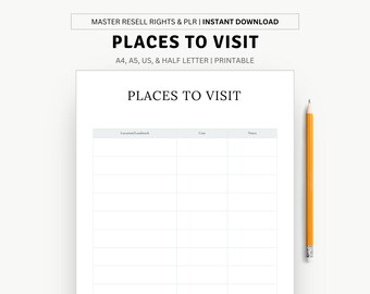 Discover the Best Places to Visit Printable Planner - Plan Your Adventures with Style!