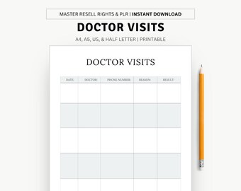 Printable Doctor Visits Planner Page - Instant Download for Efficient Health Tracking!