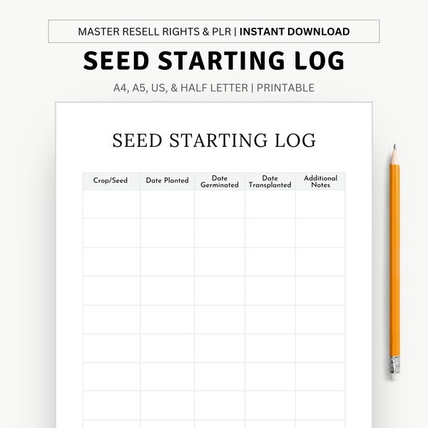 Seed Starting Success Awaits with our Printable Seed Starting Log Planner - Nourish Your Garden from the Beginning!