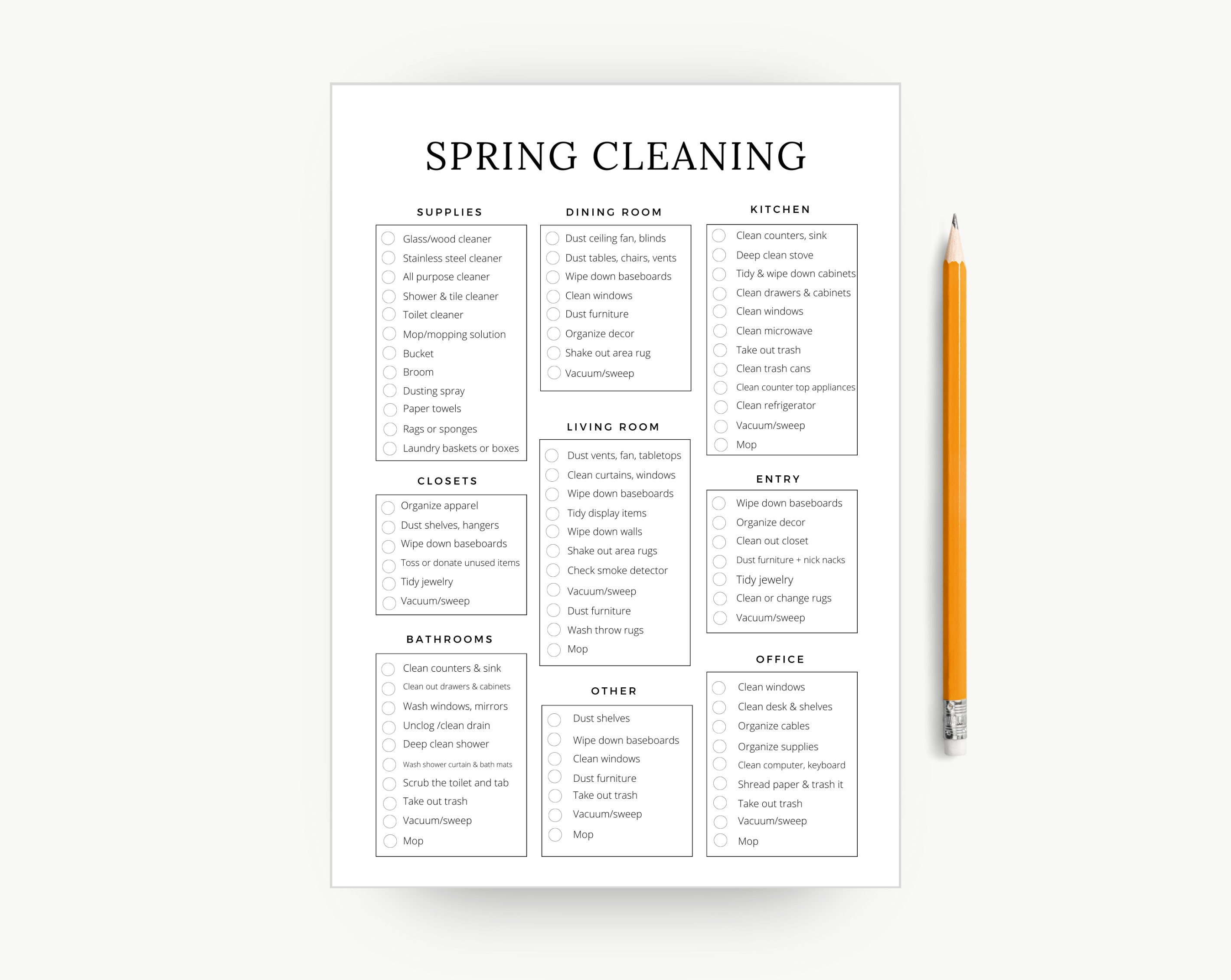 Spring Cleaning Checklist Printable Cleaning Planner Cleaning Schedule