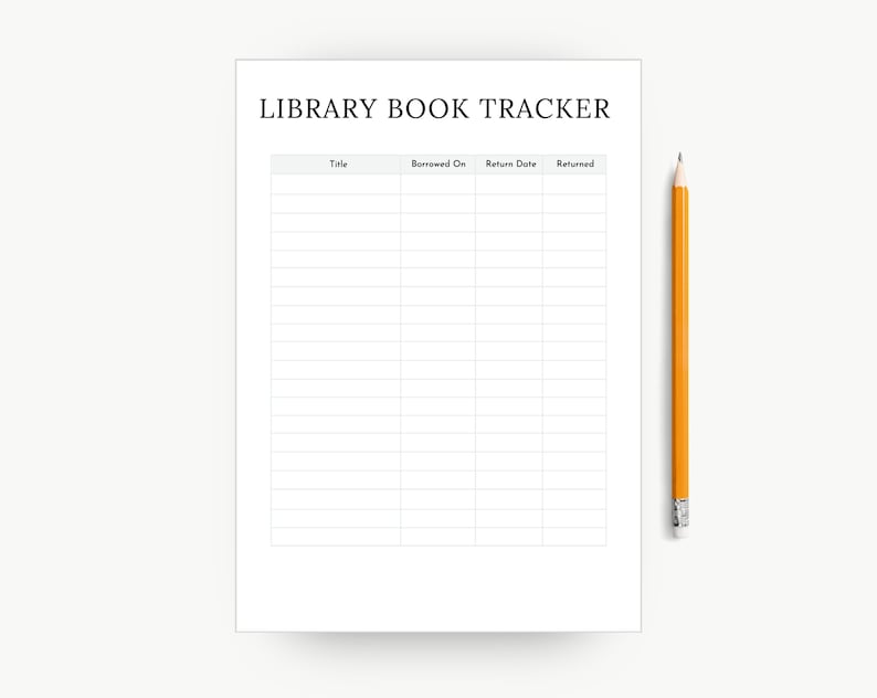 Library Book Tracker Printables Organize Your Reading Collection With ...