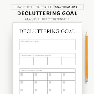 Printable Declutter Tracker, Decluttering Goal Planner, Declutter Challenge Planner, Home Management Planner, Home Cleaning Tracker