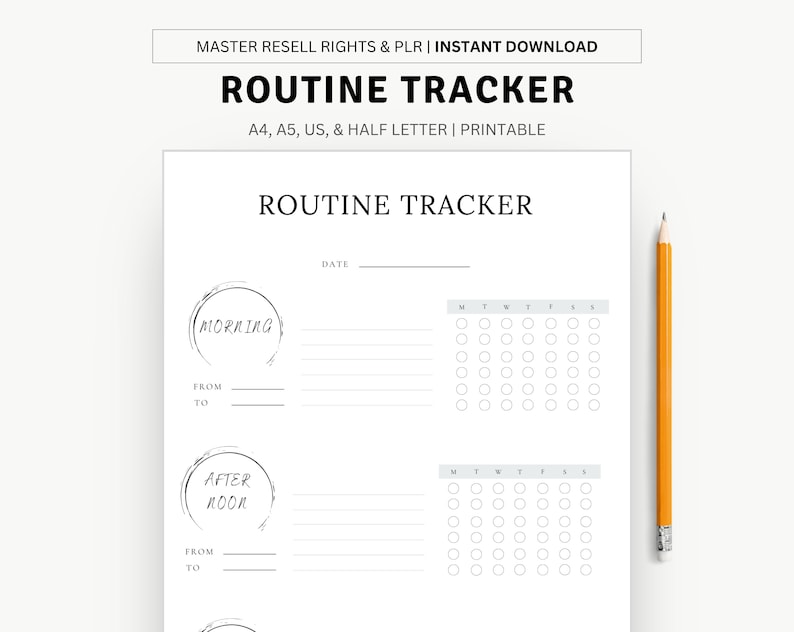 Ultimate Routine Tracker Printable Planner Page - Boost Productivity ...