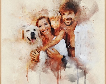 Cherished Moments Custom Watercolor Portrait Commissions: Personalized Memory Keepsakes