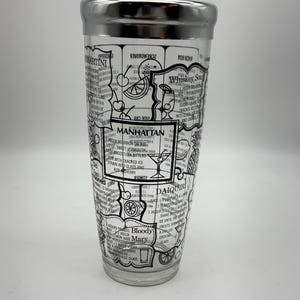 Vintage Irvinware Martini Cocktail Shaker with Recipes