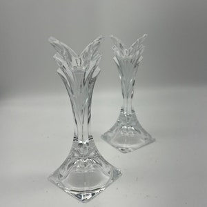 Mikasa Lead Crystal Deco Candle Sticks - Set of 2