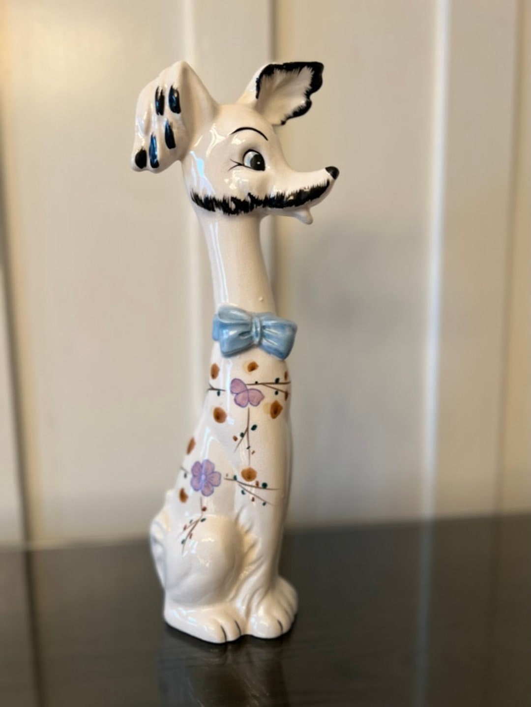 Mid-century "wales" Porcelain Long Neck Dog Figurine - Etsy