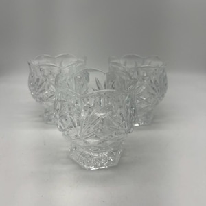 Vintage Fifth Avenue Crystal Clear 24% Lead Crystal Votive Candle- Set of 3