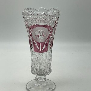 Vintage Anna Hutte Bleikristall Ruby Flash Crystal Vas