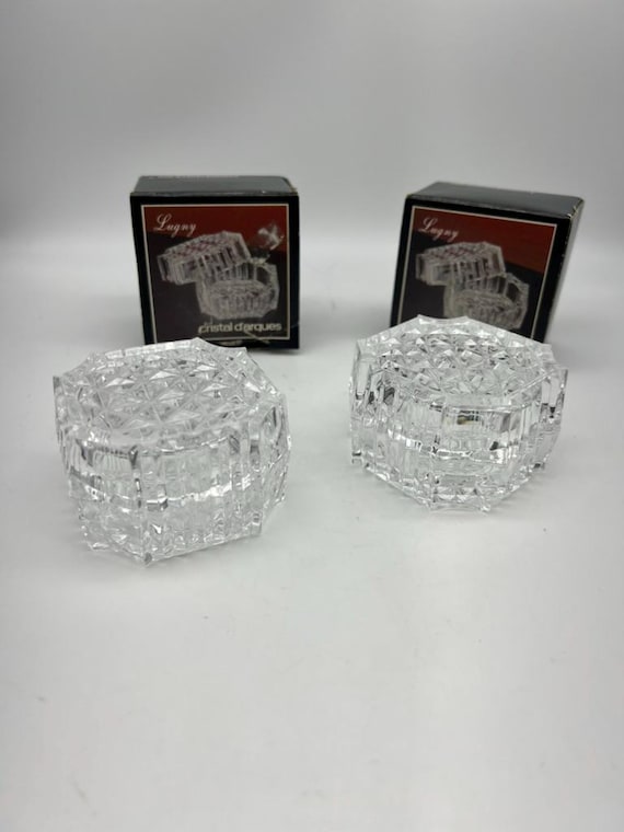 ヴィンテージ Lugny Cristal D'arques 鉛クリスタルガラス 小物入れ