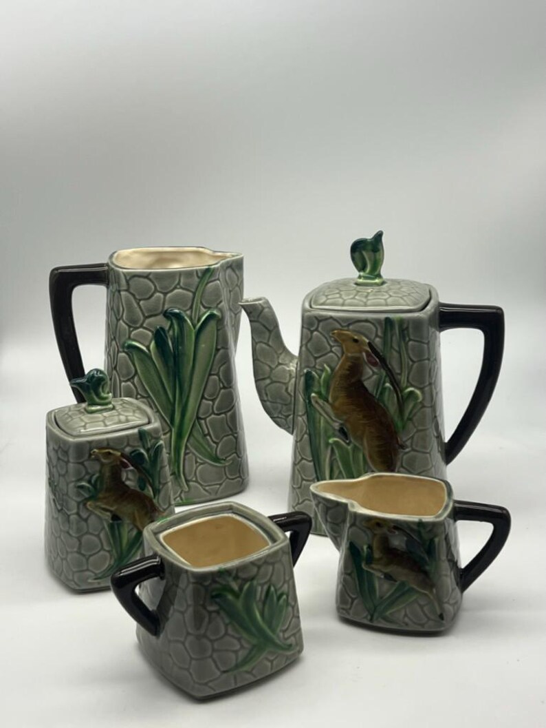 Vintage Tilso Art Aka L. Batlin & Sons Art Deco Leaping Gazelle Tea Set ...
