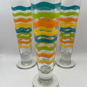 Vintage Libbey Fiesta Banded Pilsner Glass - set of 4