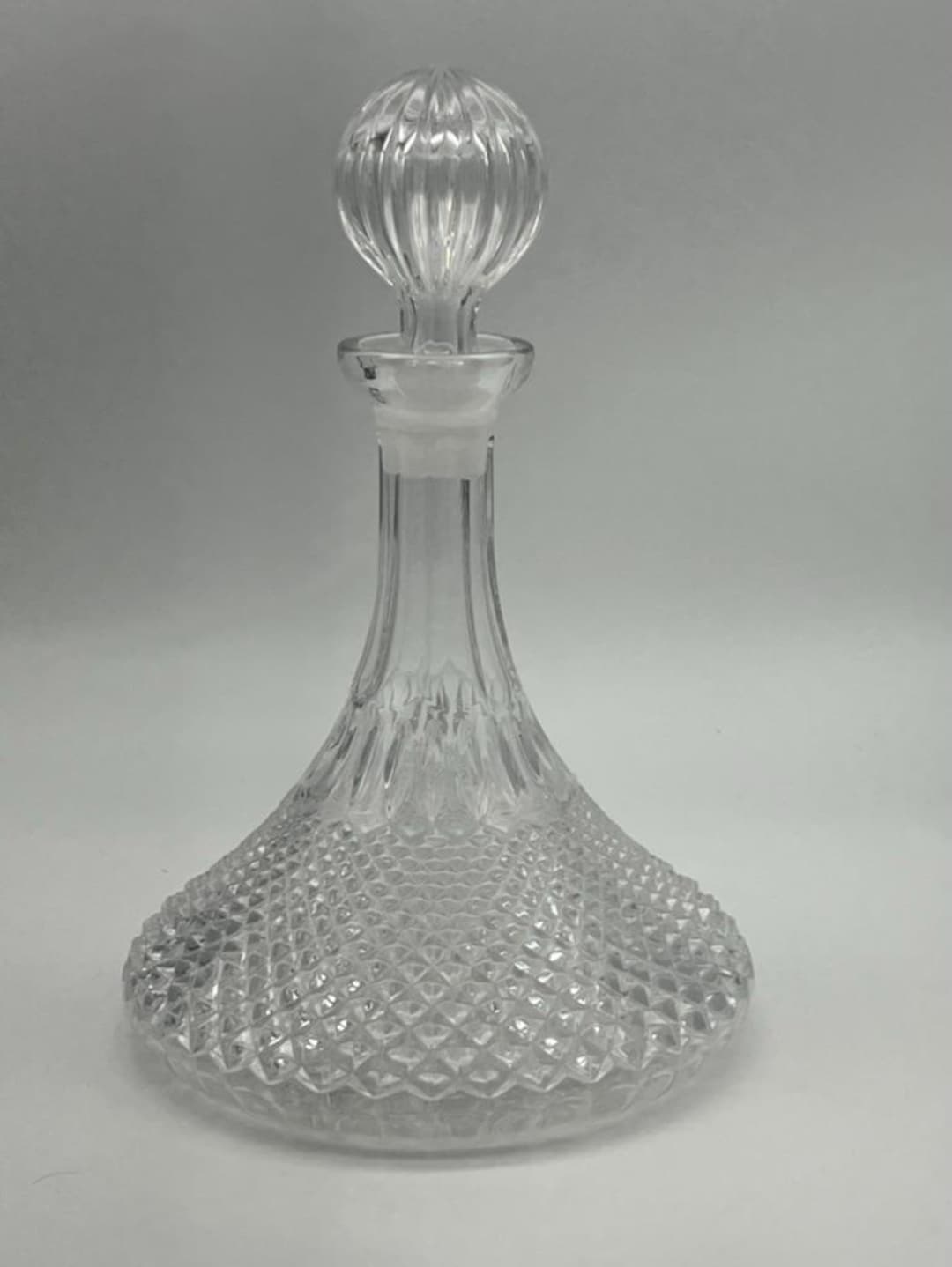 Vintage Crystal Faceted Ship Decanter - Etsy