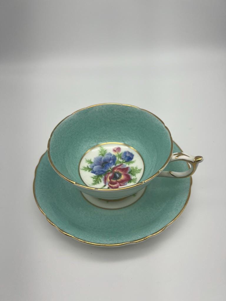 ヴィンテージ パラゴン グリーン ティーカップ＆ソーサー 花柄 - Etsy 日本