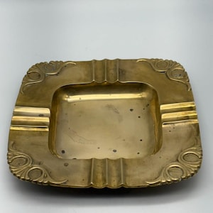 Vintage Art Deco Brass Ashtray