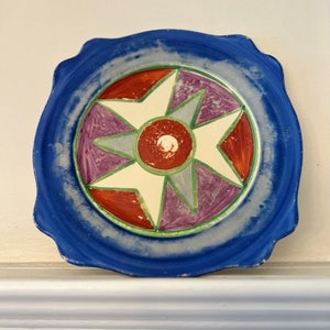 Clarice Cliff geometric decorative plate - Bizarre Ware