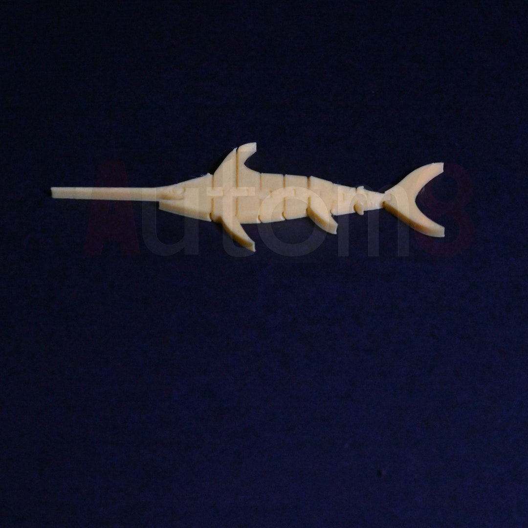 Swordfish Flexible 3D Printed Animal Articulated Flexi Fidget Desk Toy