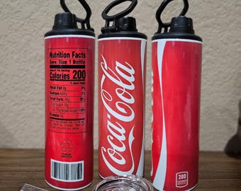 Coca Cola 20 ounce stainless steel tumbler/ water bottle combo (2 lids) OR tumbler only (1 flat lid) + straw(s)