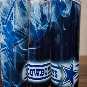 Dallas Cowboys 20 ounce stainless steel tumbler with lid and straw