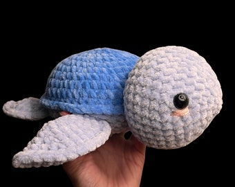 Handmade Chenille Turtle Crochet Plushie Amigurumi - Super Soft and Adorable!
