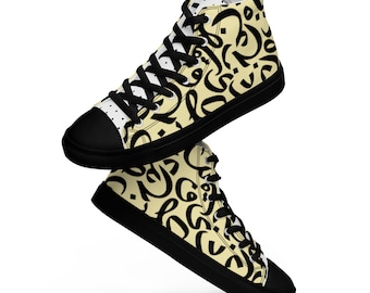 Arabic new limited design  high top canvas shoes