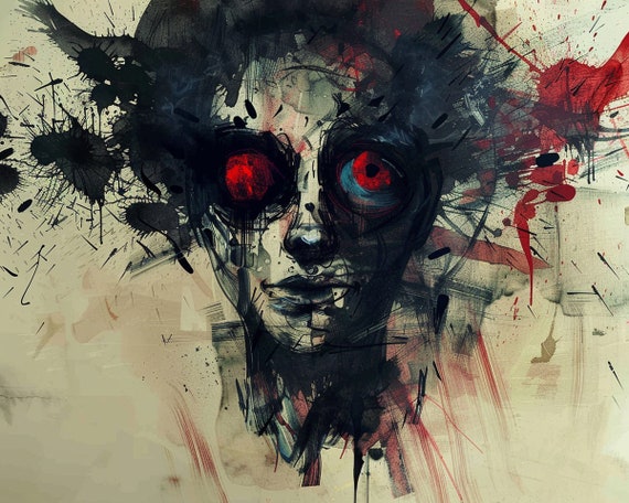 Scary Face Art Psycho And Scary Face, Kjekol Wall Mural | Buy Online