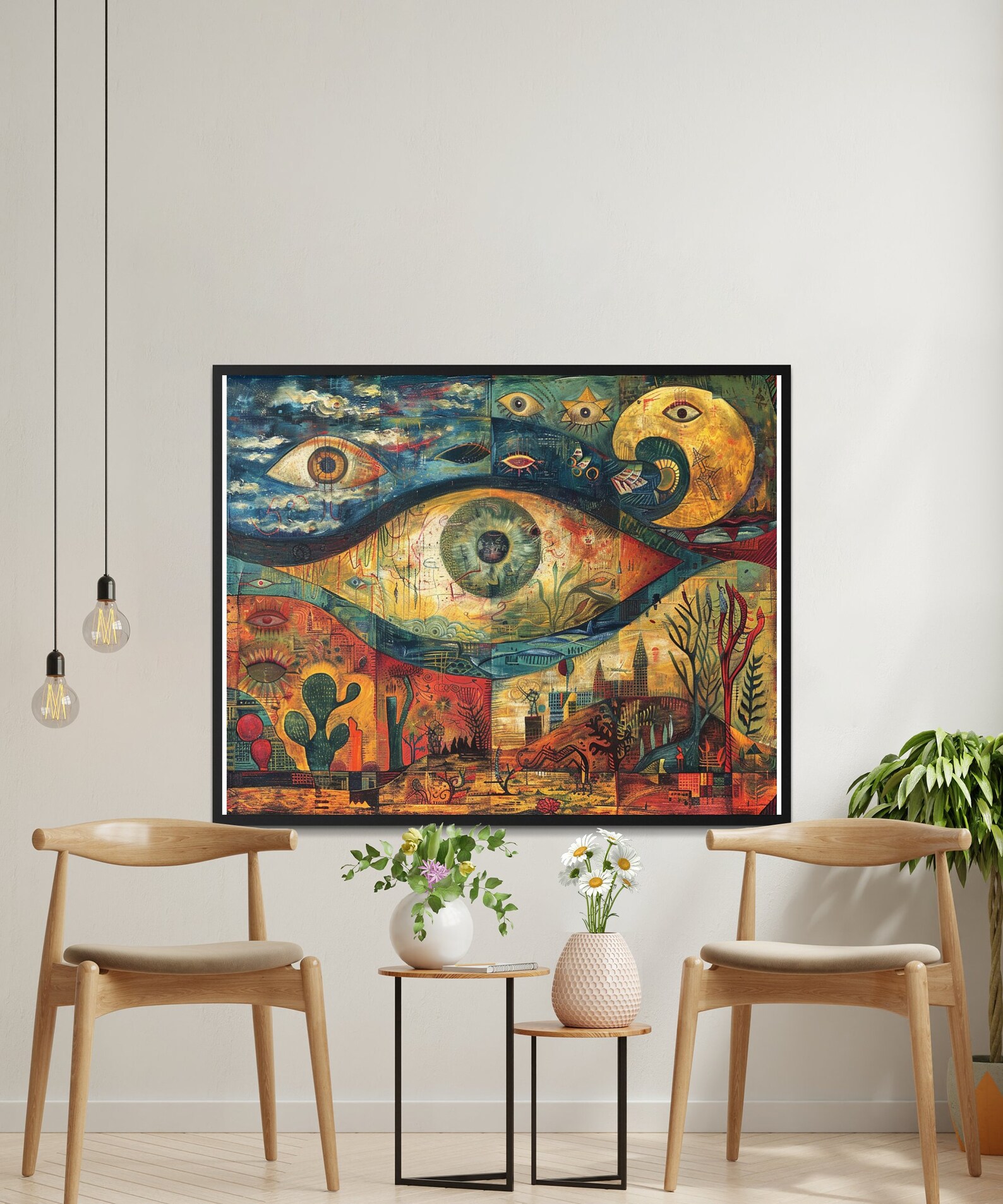 Abstract Surrealism Wall Art, Large Eye Print, Modern Home Decor ...