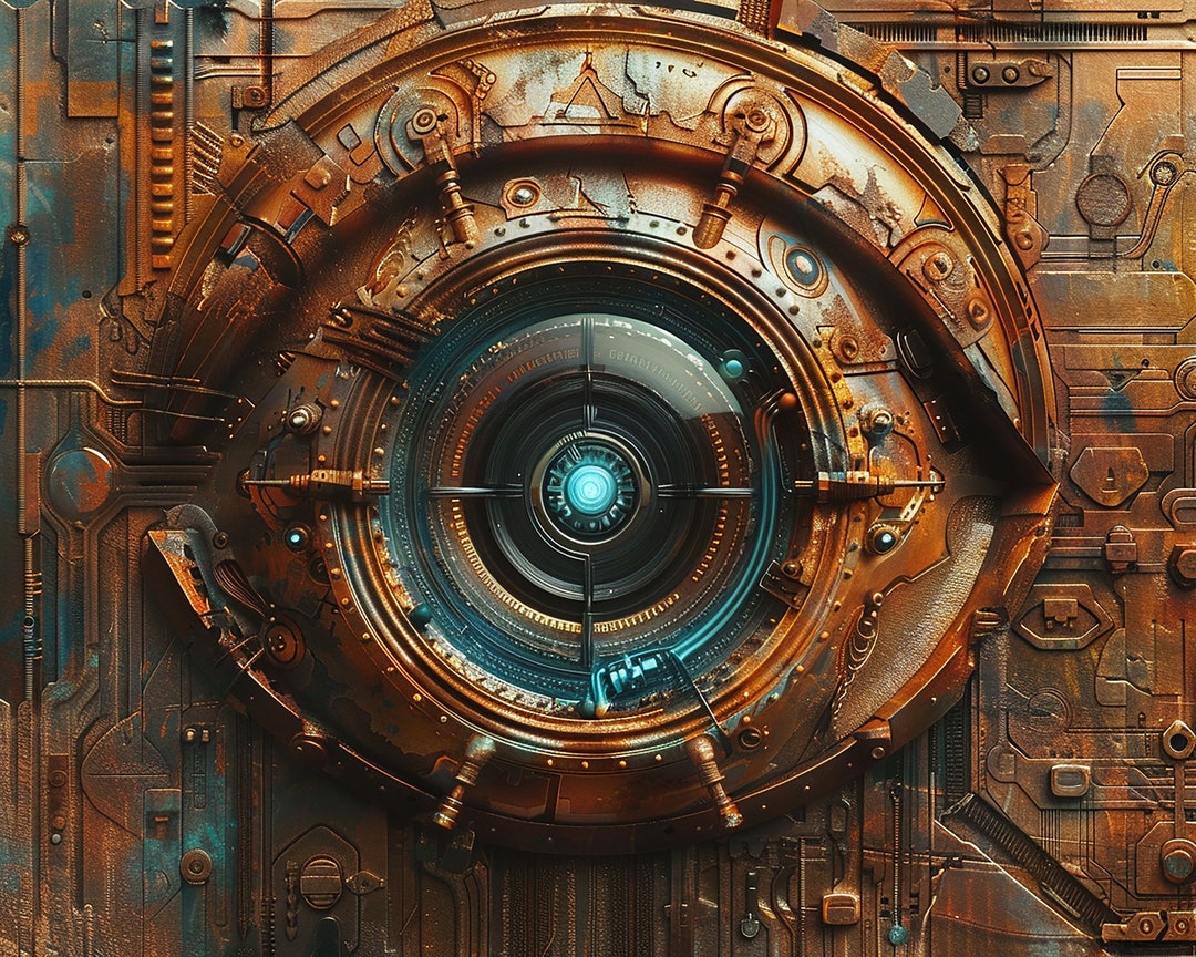 Steampunk Eye Digital Art, Futuristic Steampunk Wall Decor, Sci-fi ...