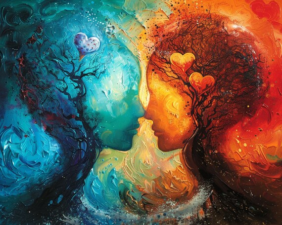 Lovers Art Abstract Original Abstract Love Paintings For Sale