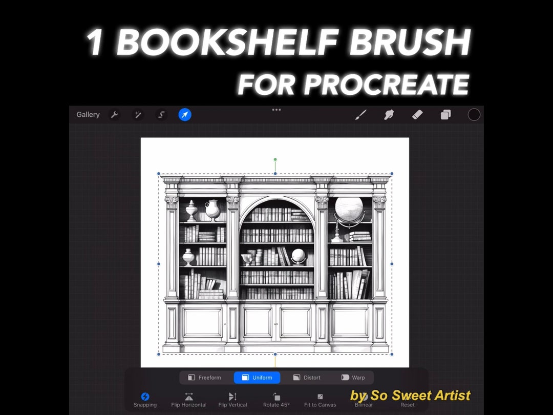 Bookshelf Brush for Procreate by so Sweet V.2 Etsy