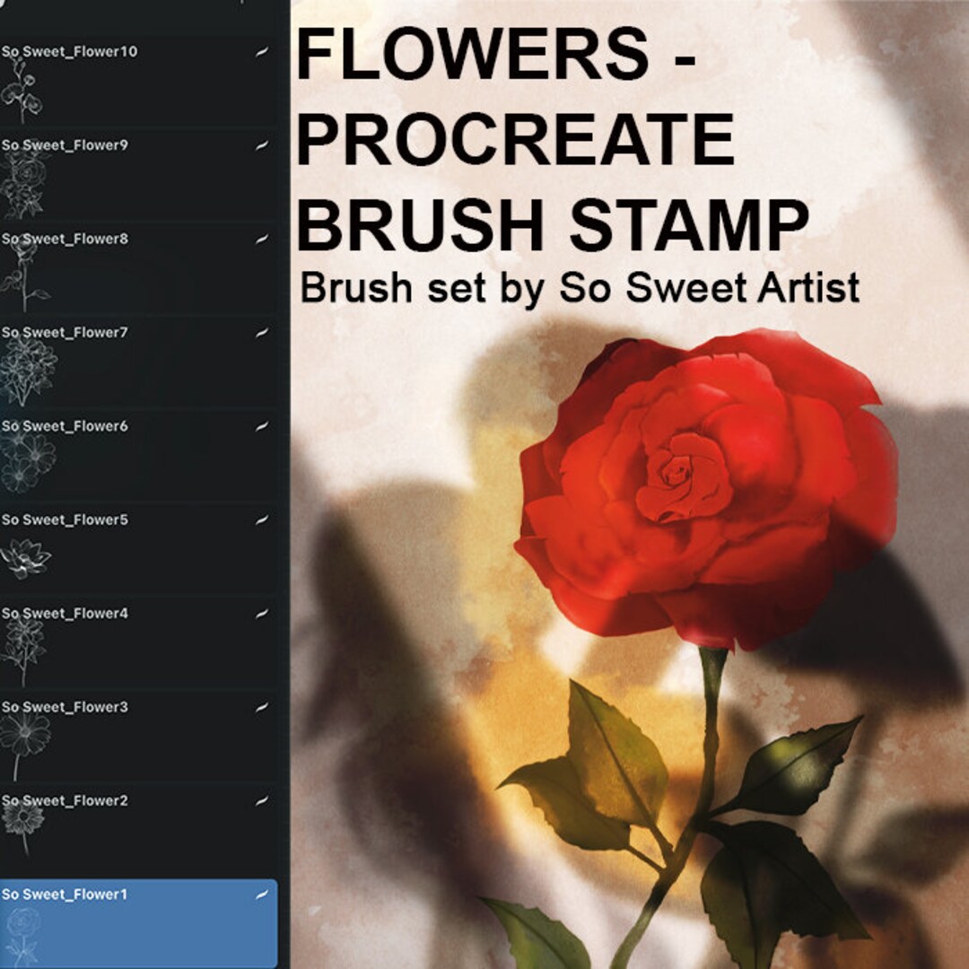 Flower Brush for Procreate by so Sweet - Etsy