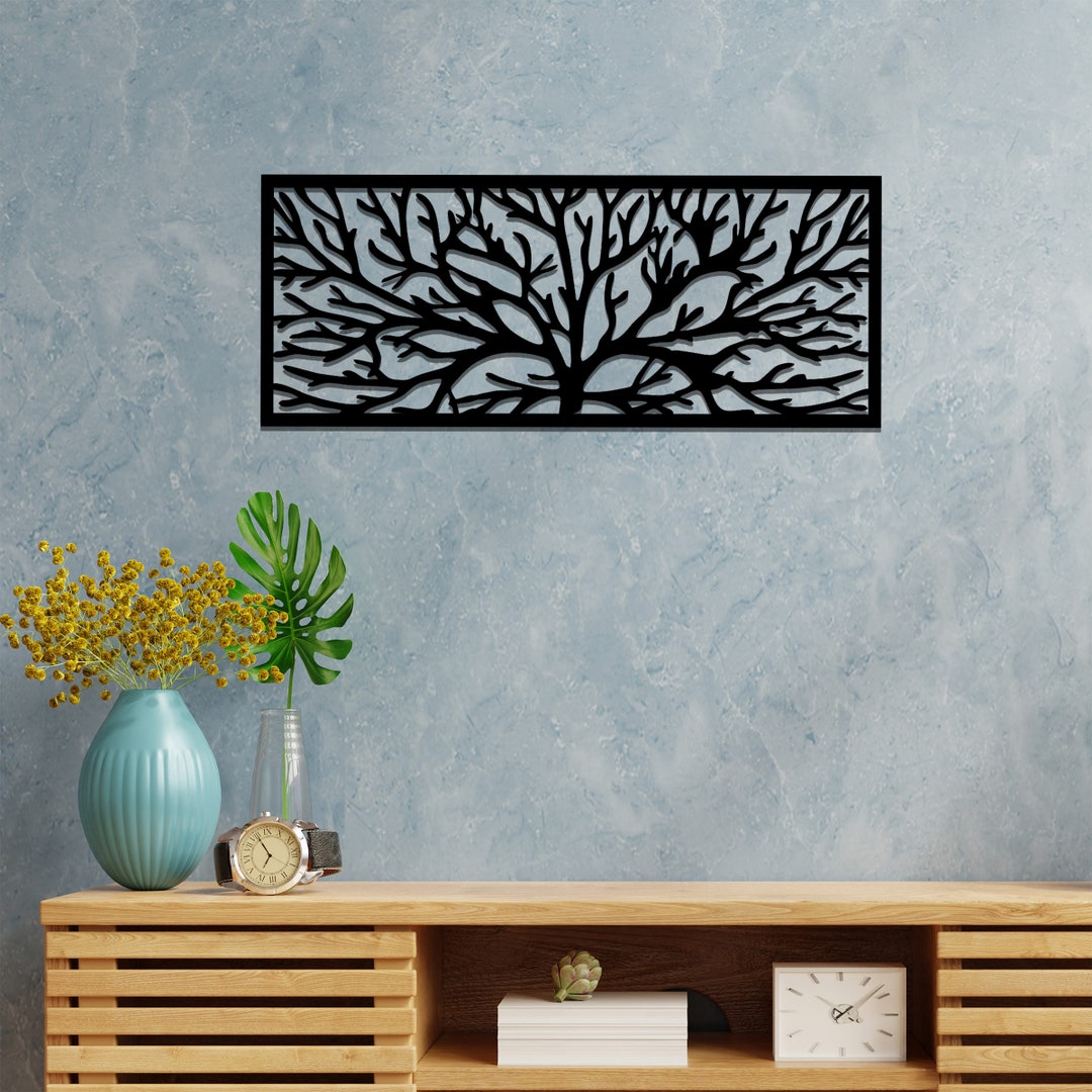 3D Black Metal Tree Branch Sculpture Modern Wall Art for Etsy