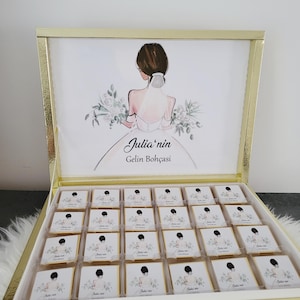 Personalized chocolate box with desired design for engagement, wedding, registry office, Kiz Isteme, Nişan, Nikah fast shipping