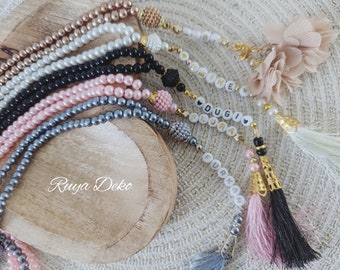 Personalized prayer beads, tesbih with name, gift for a newborn, Ramadan gift, Eid gift, Islamic gifts, fast shipping