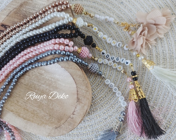 Personalisierte Gebetskette, Tesbih mit Namen, Geschenk zur Geburt, Ramadan Geschenk, Eid Geschenk, Islamische Geschenke, schneller Versand
